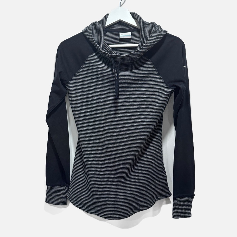 Columbia Black and Gray Striped Hoodie Size S